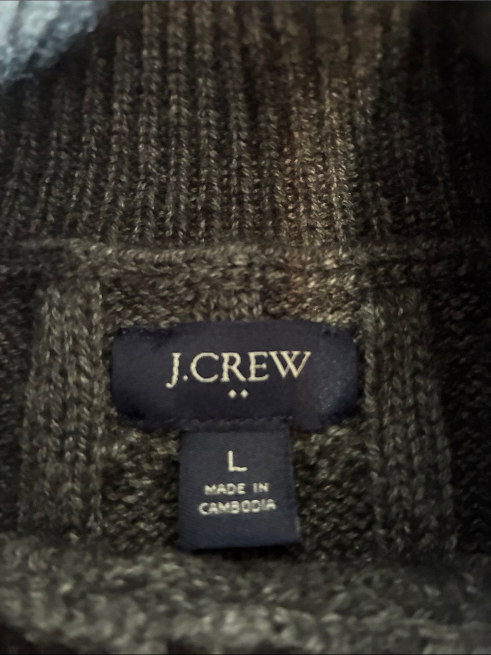 J. Crew Supersoft lambswool-blend cable-knit turtleneck sweater Gray Men’s L - Picture 4 of 9